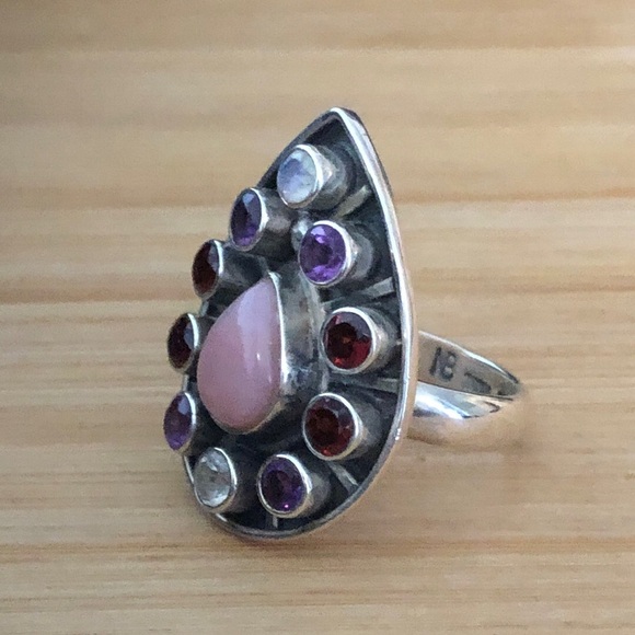 $78 Nicky Butler Estate Ring Sterling Silver 925 India Size 10 - Picture 6 of 11